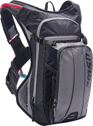 USWE Airborne Limited Race Edition with Water Bladder Included, Hydration Backpack for Men and Women, Ideal for MTB, Cycling, Mountain Biking (9L, Black Grey) in Kuwait