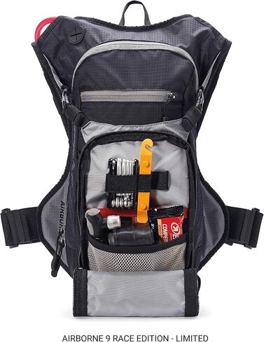 USWE Airborne Limited Race Edition with Water Bladder Included, Hydration Backpack for Men and Women, Ideal for MTB, Cycling, Mountain Biking (9L, Black Grey) in Kuwait