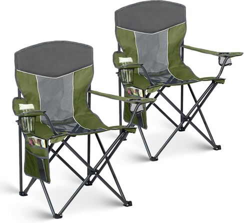 Oversized XL Camping Chair 2-Pack with Mesh Back, Black in Kuwait