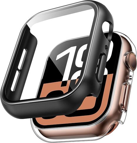TAURI 2 Pack Hard Case for Apple Watch Ultra 3/Ultra 2/Ultra 49mm, with PC Tempered Glass Screen Protector, [Scristant Resistant], [Overall Protection] Slim Cover for iwatch Ultra 49mm, Black in Saudi Arabia