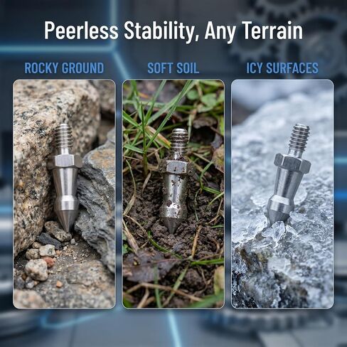VALICLUD Camera Tripod Foot Spikes with Anti-Slip Grooves 5pcs / 4 Inch Stainless Steel Universal Compatibility Tripod Leg Tips Spikes and Stable Support for Outdoor Photography in Kuwait