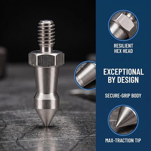 VALICLUD Camera Tripod Foot Spikes with Anti-Slip Grooves 5pcs / 4 Inch Stainless Steel Universal Compatibility Tripod Leg Tips Spikes and Stable Support for Outdoor Photography in Kuwait