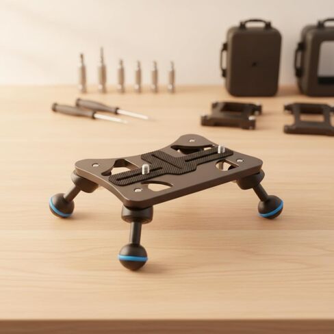 Waterproof Camera Stand Tripod Holder with 1/4 Mount Lightweight 6061 Aluminum Alloy Stable Four Leg Support Suitable for Tabletop setups Observation rigs Underwater Videography in Kuwait