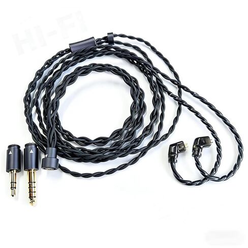 HiFi IEM Upgrade Cable with Interchangeable 3.5mm 4.4mm Plug,6N Single-Crystal Copper Cable,QDC-C Pin 1.3m in Ear Monitor Cable for Musician Audiophile (Recessed 2pin 4.2ft) in Kuwait