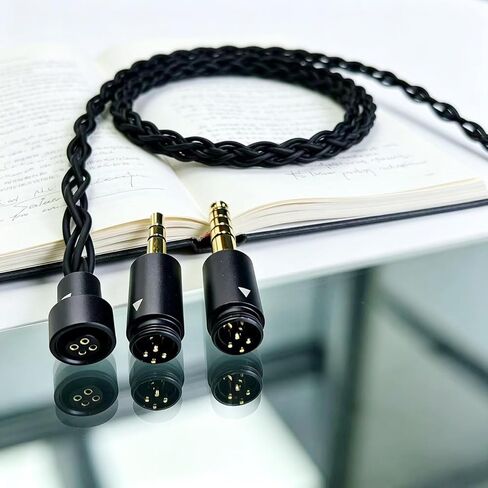 HiFi IEM Upgrade Cable with Interchangeable 3.5mm 4.4mm Plug,6N Single-Crystal Copper Cable,QDC-C Pin 1.3m in Ear Monitor Cable for Musician Audiophile (Recessed 2pin 4.2ft) in Kuwait