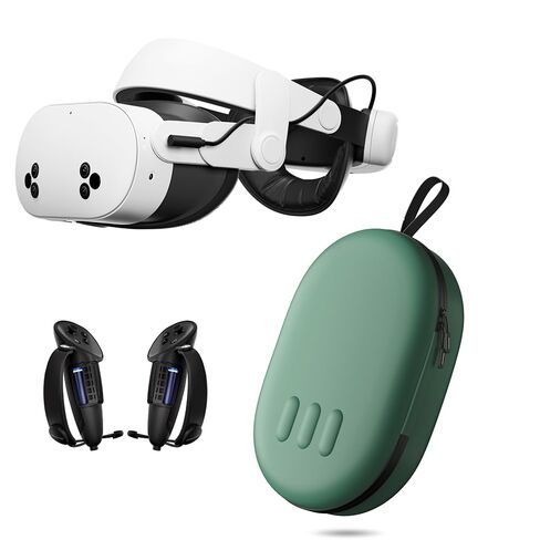ANNAPRO VR Total Experience Bundle for Meta Quest 3/3S: A3 Max Battery Head Strap 10800mAh + G1 Controller Grips + Protective Carrying Case, Comfort, Control & Travel Kit in Saudi Arabia
