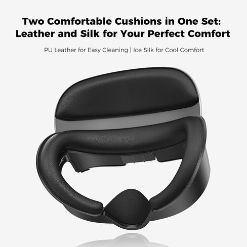 Facial Interface Face Pads Compatible with Meta/Oculus Quest 3 Elite Strap Accessories, Comfort PU and Ice Silk Cushion, Not Fit Quest 3S in Kuwait