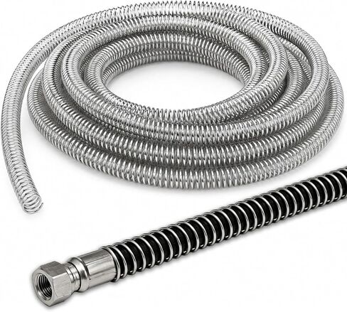 Hydraulic Hose Protector 1/2 Inch - 20 Ft 304 Stainless Steel Spring Hose Sleeve, 13mm ID 15mm OD Spiral Cable Guard for Flexible Hoses, Cables, Hydraulic Lines, Heavy Machinery in Kuwait