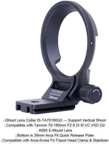 طوق العدسة يدعم حلقة تثبيت حامل ثلاثي الأرجل متوافقة مع Tamron 70-180 مم F2.8 Di III VC VXD G2 A065 E-Mount، حامل دعامة Arca-Swiss Fit لوحة إطلاق سريعة لمشبك الرأس ومثبت Arca Fit in Kuwait