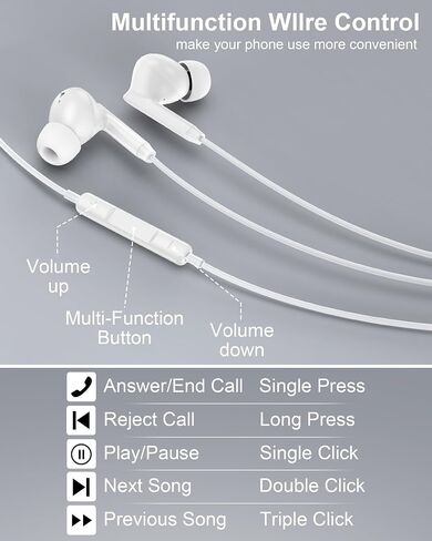iPhone 17e 17 16 USB C Wired Headphones with Mic, Noise Cancelling Earbuds in Kuwait