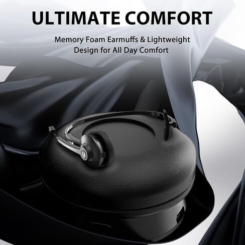 Earbay Trucker Bluetooth Headset, Wireless Headset with Mic for Work Noise Canceling & USB Dongle, Bluetooth Headphones with Microphone Mute & Charing Dock for Trucker/Meeting/Remote Work/PC/Office in Kuwait