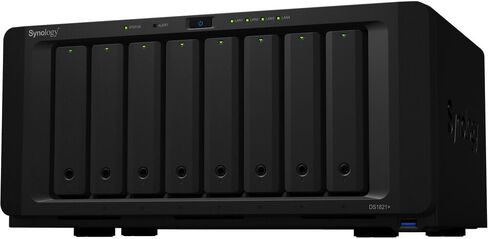 Synology DiskStation DS1821+ NAS Server with Ryzen 2.2GHz CPU, 32GB Memory, 32TB SSD Storage, 2TB M.2 NVMe SSD, DSM Operating System in Saudi Arabia