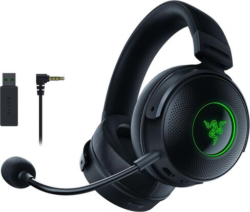 Razer Kraken V3 Pro Wireless Gaming Headset with Haptic Technology, THX Spatial Audio, 50mm Titanium Drivers, Hybrid Memory Foam Cushions in Saudi Arabia