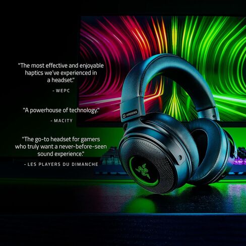 Razer Kraken V3 Pro Wireless Gaming Headset with Haptic Technology, THX Spatial Audio, 50mm Titanium Drivers, Hybrid Memory Foam Cushions in Saudi Arabia