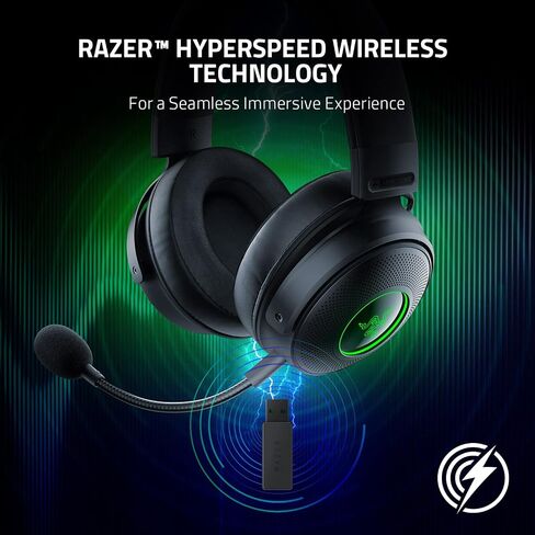 Razer Kraken V3 Pro Wireless Gaming Headset with Haptic Technology, THX Spatial Audio, 50mm Titanium Drivers, Hybrid Memory Foam Cushions in Saudi Arabia