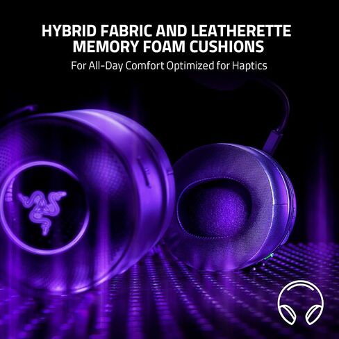 Razer Kraken V3 Pro Wireless Gaming Headset with Haptic Technology, THX Spatial Audio, 50mm Titanium Drivers, Hybrid Memory Foam Cushions in Saudi Arabia