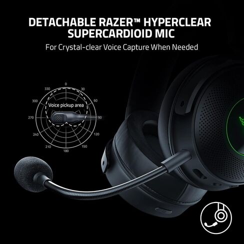 Razer Kraken V3 Pro Wireless Gaming Headset with Haptic Technology, THX Spatial Audio, 50mm Titanium Drivers, Hybrid Memory Foam Cushions in Saudi Arabia