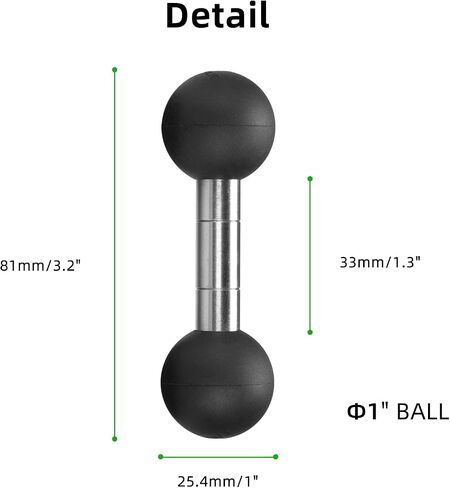 FANAUE Double Socket Arm and Double Ball Adapter 1" Ball Header Connecting Rod Length is 1.3", Suitable DA-60 DA-90 DA-150 or Other Devices Compatible with 1" Ball for RAM Mount in Saudi Arabia