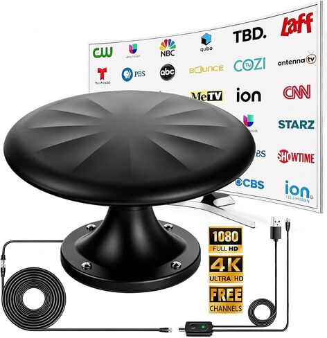 RV TV Antenna Roof Mounted, Omni Directional Get Local Channel，White in Kuwait
