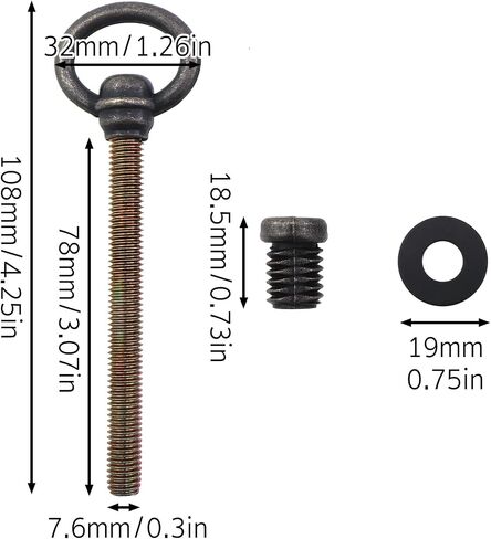 2PCS M8x108mm Brass Colour Swing Mounted Mirror Fixing Bolts with Washers and Nuts Suitable for Dressing Table Vanity Units Desks Cabinet in Kuwait