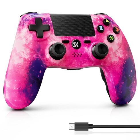 وحدة تحكم ISHAKO لجهاز PS4، وحدة تحكم لاسلكية باللون الوردي لجهاز Sony PlayStation 4/Slim/Pro، جهاز تحكم عن بعد مع اهتزاز مزدوج/مستشعر حركة 6 محاور/مكبر صوت/مقبس صوت 3.5 ملم/لوحة لمس/بطارية 800 مللي أمبير في الساعة in Kuwait