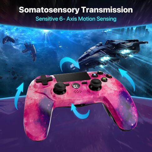 وحدة تحكم ISHAKO لجهاز PS4، وحدة تحكم لاسلكية باللون الوردي لجهاز Sony PlayStation 4/Slim/Pro، جهاز تحكم عن بعد مع اهتزاز مزدوج/مستشعر حركة 6 محاور/مكبر صوت/مقبس صوت 3.5 ملم/لوحة لمس/بطارية 800 مللي أمبير في الساعة in Kuwait