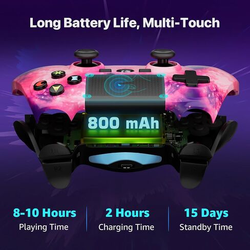 وحدة تحكم ISHAKO لجهاز PS4، وحدة تحكم لاسلكية باللون الوردي لجهاز Sony PlayStation 4/Slim/Pro، جهاز تحكم عن بعد مع اهتزاز مزدوج/مستشعر حركة 6 محاور/مكبر صوت/مقبس صوت 3.5 ملم/لوحة لمس/بطارية 800 مللي أمبير في الساعة in Kuwait
