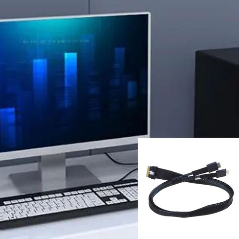 SlimSAS 8X to 2X OCulink 4X, SFF-8654 8i to SFF-8611 4X 4ix2 Converter Cable 50cm 19.7in in Kuwait