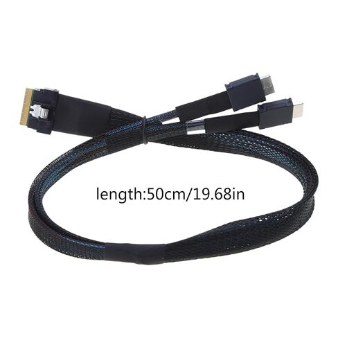 SlimSAS 8X to 2X OCulink 4X, SFF-8654 8i to SFF-8611 4X 4ix2 Converter Cable 50cm 19.7in in Kuwait