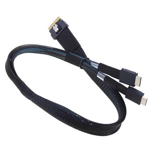SlimSAS 8X to 2X OCulink 4X, SFF-8654 8i to SFF-8611 4X 4ix2 Converter Cable 50cm 19.7in in Kuwait