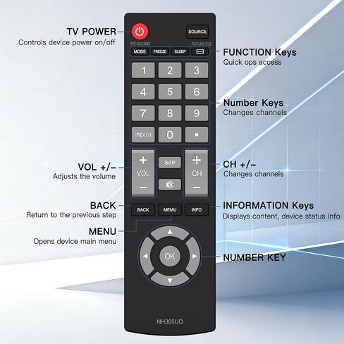 Universal TV Remote Control for Emerson TV NH305UD in Saudi Arabia