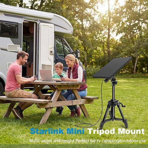 Tripod Mount for Starlink Mini Stand with Adapter - Height Adjustable & 360° Tilt, Compatible with Starlink Mini Terminal, Portable Sturdy Stand for RV Camping & Outdoor Use in Kuwait