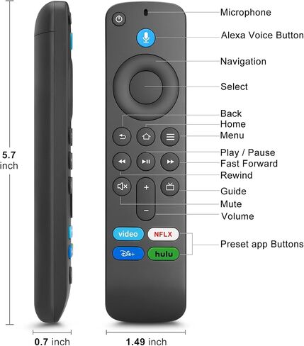 Voice Remote Replacement for Fire TV Stick, Cube & Amazon Fire TVs in Kuwait