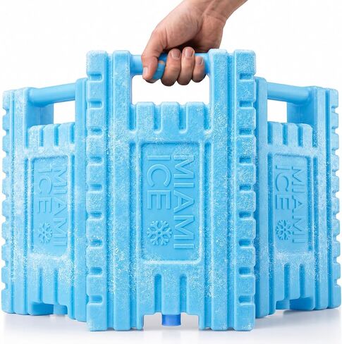 Miami Ice Reusable XL Cooler Ice Pack (12"x9") | Replaces 7 lbs of Ice, Stays Cold 24–48 Hours, BPA-Free, Built-in Handle, Large Frozen Ice Packs for Cooler in Kuwait