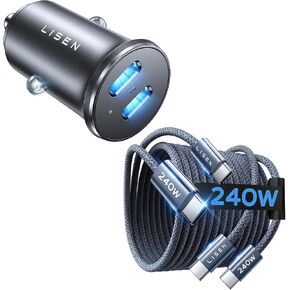 LISEN 90W USB C Car Charger & 240W C-C Cable [6.6FT, 2-Pack] in Kuwait
