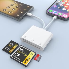 قارئ بطاقات ذاكرة USBC Lightning متعدد 7 في 2، موصل مزدوج من النوع C عالي السرعة بسرعة 5 جيجابت في الثانية إلى SD/TF/CF/Micro SD/XD/MS/USB 3.0/USBC، قارئ بطاقة SD لأجهزة iPad/iPhone/Android in Saudi Arabia