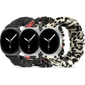 3 Pack Scrunchie Bands for Samsung Galaxy Watch 9 8 40mm 44mm, Galaxy Watch8 Classic 46mm,One Click No Gap Elastic Stretchy Nylon Straps for Women men in Saudi Arabia