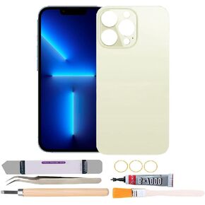 غطاء خلفي زجاجي بديل متوافق مع هاتف iPhone 13 Pro 6.1 بوصة مع مجموعة أدوات الإصلاح (أبيض) in Kuwait