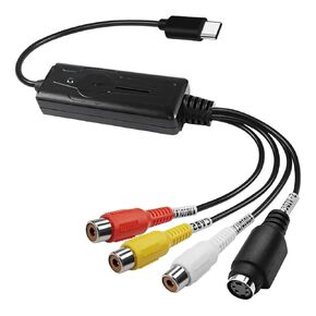 AV إلى USB C محول بطاقة التقاط الفيديو محول 1 قناة S فيديو/مركب إلى in Kuwait