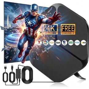 Indoor TV Antenna, 4K Ultra HD Free Channels with Amplifier in Saudi Arabia