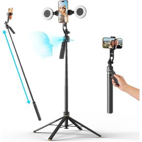Acer Gadget Auto Face Tracking Tripod for iPhone – Magnetic Phone Mount Gesture Control Detachable Mini Ring Light 64" 360 Degree AI Tracking Phone Tripod for Vlogging YouTube TikTok Video Recording in Saudi Arabia