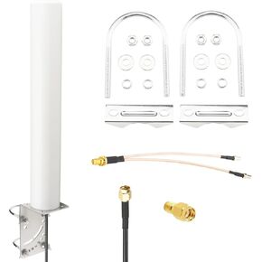 600-6000MHz Outdoor Antenna 5G 4G LTE WiFi Cellular Antenna 10dBi-12dBi High Gain Omni Directional with 16.4ft Low Loss Cable SMA/RP-SMA Male & TS9 Adapters for Routers Modems Gateway in Saudi Arabia
