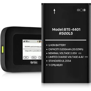 بطارية بديلة BTE-4401، ترقية بطارية R500L5 عالية السعة 5200 مللي أمبير في الساعة لاستبدال Verizon Orbic R500L5 Speed ​​5G، R500L5 Mobi Hotspot in Kuwait