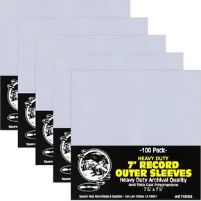 Square Deal Recordings & Supplies - 7" 45rpm Vinyl Record Outer Sleeves - Heavy Duty 4mil Thick - Archival Quality - Set of 500#07SP04 in Kuwait