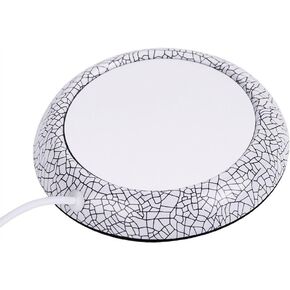 كوب USB لتدفئة الأكواب، حصيرة كوب للمشروبات من خشب الجوز الطبيعي للقهوة والشاي 80 وسادة تسخين بقوة 5 فولت للاستخدام المنزلي والمكتب (أسود غير لامع) in Kuwait