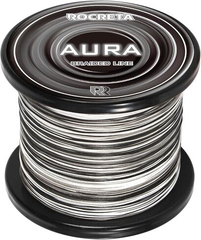 Aura Braided Fishing Line - Pro Power - Abrasion Resistant - Zero Stretch - Rainbow Colored Braid Superline for Extra Visibility in Kuwait