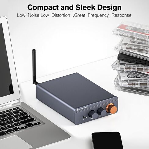 Jancane Amplifier Mini Home Audio Stereo Bluetooth 5.4 Component Amplifier، 300W x2 Wireless TPA3255 2 Channel Class D Amp، مضخم صوت منزلي خارجي مع تحكم جهير ثلاثي لمكبرات الصوت السلبية in Kuwait