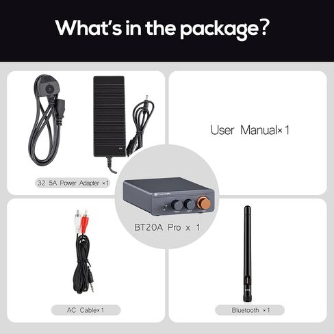 Jancane Amplifier Mini Home Audio Stereo Bluetooth 5.4 Component Amplifier، 300W x2 Wireless TPA3255 2 Channel Class D Amp، مضخم صوت منزلي خارجي مع تحكم جهير ثلاثي لمكبرات الصوت السلبية in Kuwait