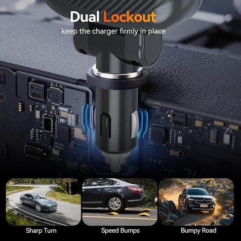 شاحن سيارة قابل للسحب من MAGJIEYX، محول شحن سريع 62 وات من النوع C/USB-i ومنافذ USB C/USB A QC وPD لهواتف iPhone 17/16/15/14/13/12Pro Max Plus، وiPad، وAirPods، وGalaxy in Kuwait