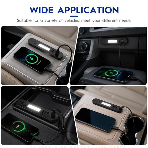 منفذ USB RV للتركيب على الحائط بقدرة 12 فولت، ومنافذ USB-A وType-C، وإضاءة ليلية LED مدمجة in Kuwait